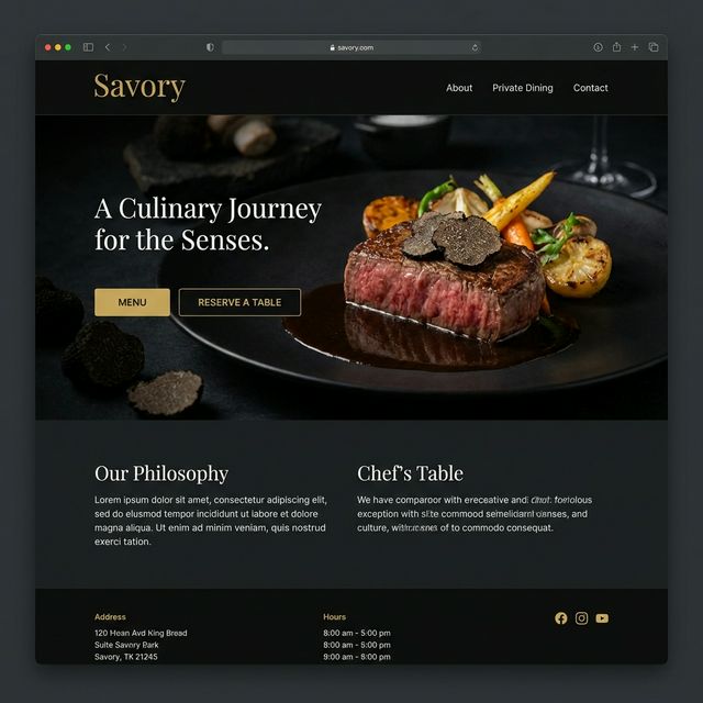 Savory Restaurant Website
